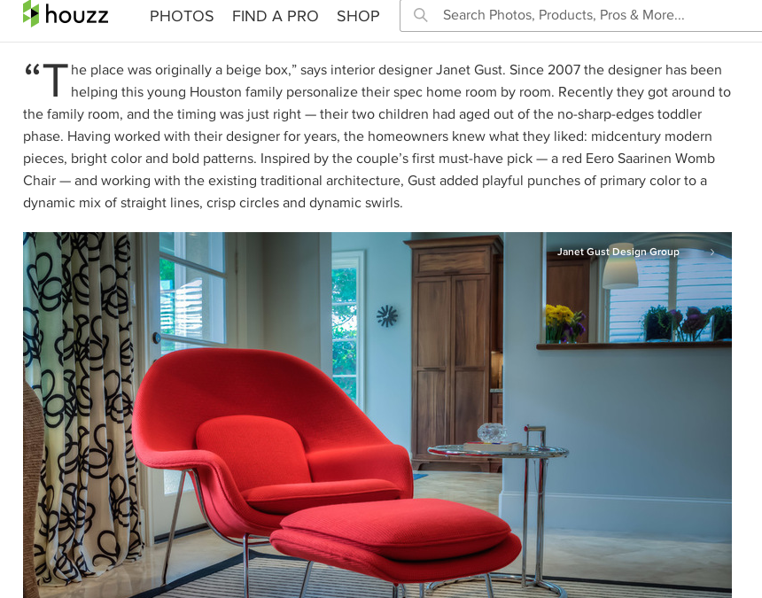 Janet Gust Featured on Houzz